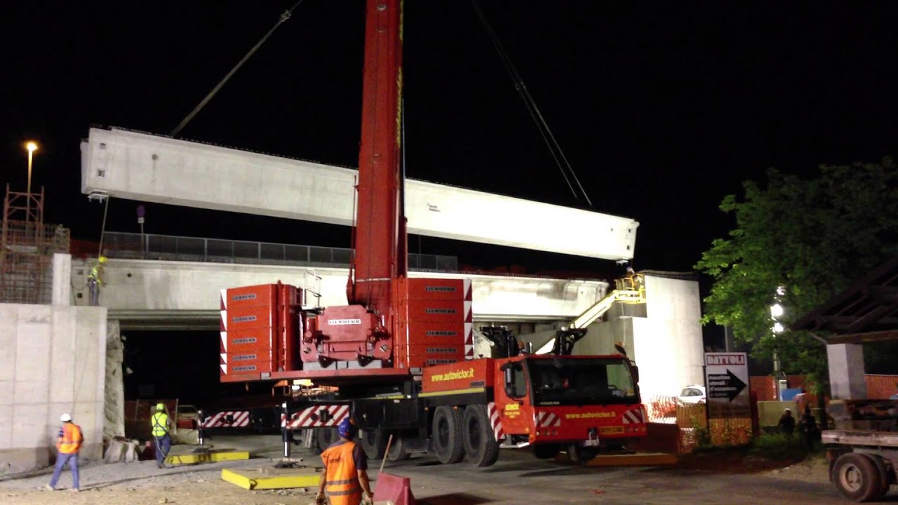 Sollevamento E Montaggio Travi Prefabbricate Da 75 Tonnellate A Varese 