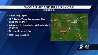 OHP: Woman dies after being struck by vehicle on HE Bailey Turnpike in Caddo County