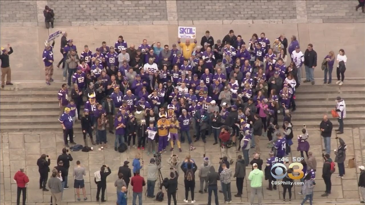 Vikings jersey on rocky statue Clearance