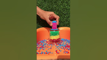 Simple Yet Satisfying Reverse Video With Tower of Plastic and Beads ( chapter 136 ) #shorts