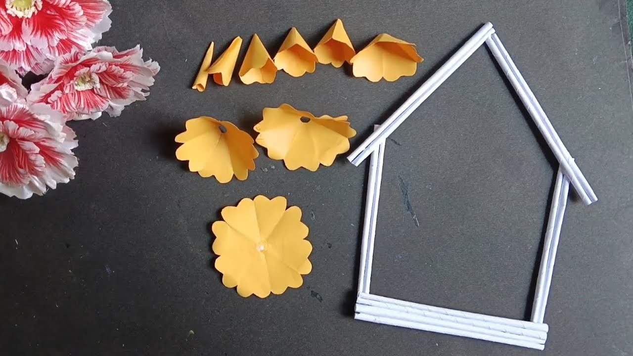 Easy paper Flower Wall hanging / Home Decoration / A4 sheet craft / DIY