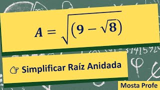 How to Simplify √(9 − √8) Step by Step | Solved Math Exercise