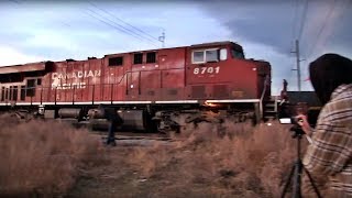 CP 9806 Drags 2-201 With P5 Horn Show & CEFX AC4400CW 1039 At Keith Alberta