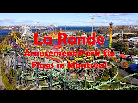 La Ronde - Amusement Park Six Flags in Montreal - 4K Ultra HD