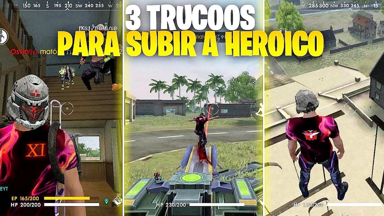 3 *TRUCOS* PARA SUBIR A HEROICO EN FREE FIRE (ACTUALIZADOS