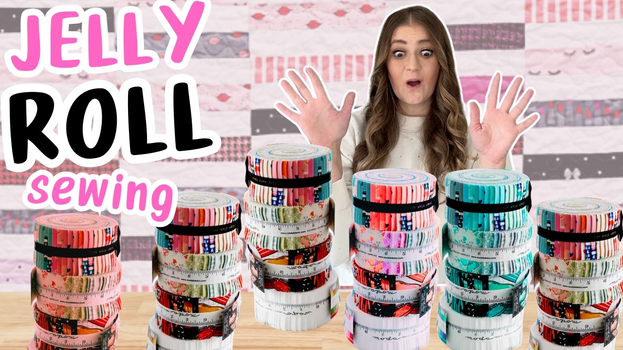 Красивые идеи для шитья в технике «желейный рулон» из предварительно нарезанной ткани.