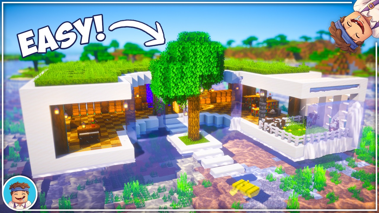 ⛏️ Minecraft : MODERN House on Water 🏡 [ Build Tutorial for Survival ...