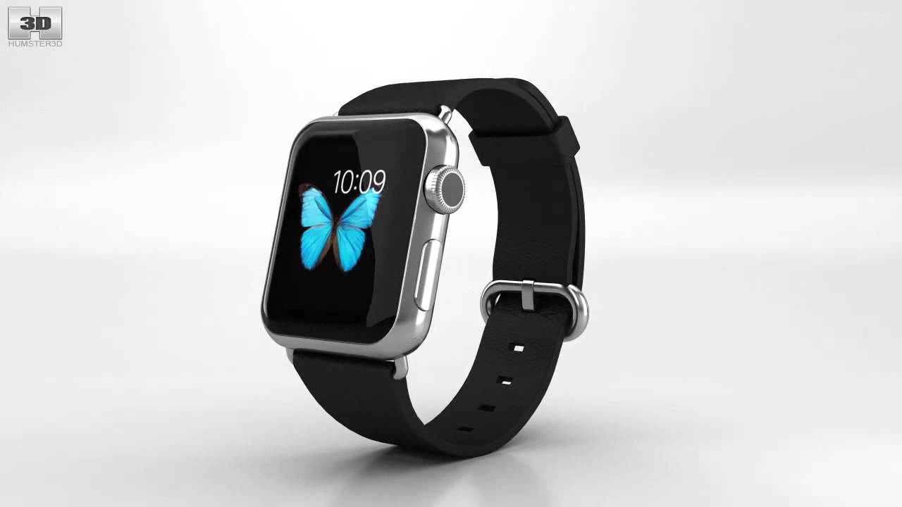 Apple Watch 38mm Stainless Steel Case Black Classic Buckle 3D model by 3DModels.org