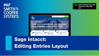 Editing the Entries Layout in Sage Intacct | Sage Intacct Help