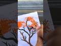 Orange Cherry Sakura Tree 🧡🌸🎨#youtubeshorts #painting #sakura #cherryblossom #artshorts #shorts