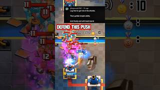 Can GoldenKnight + BB + Log Defend this Push ! #clashroyale #effectking
