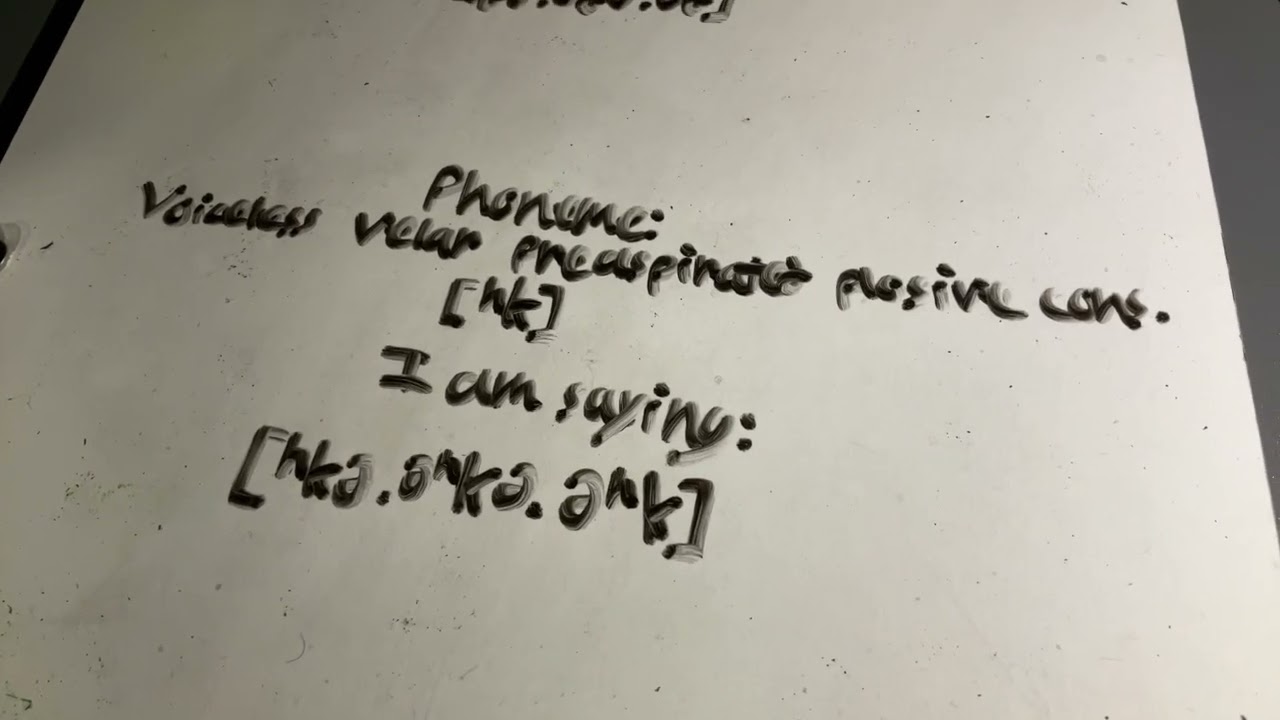 [ʰk] voiceless velar preaspirated plosive consonant