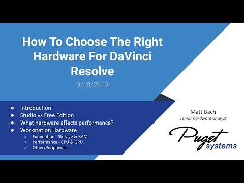 Hardware Recommendations for DaVinci Resolve