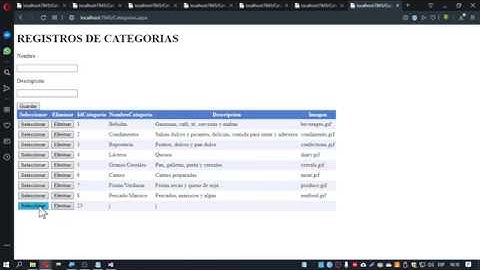 Eliminar registros de una tabla mediante Asp .Net C# ms Sql server