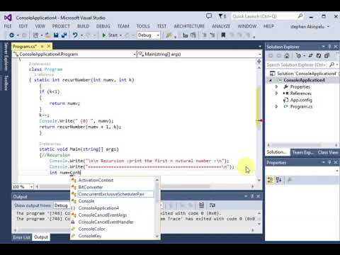 C# first n number using Recursion function - YouTube