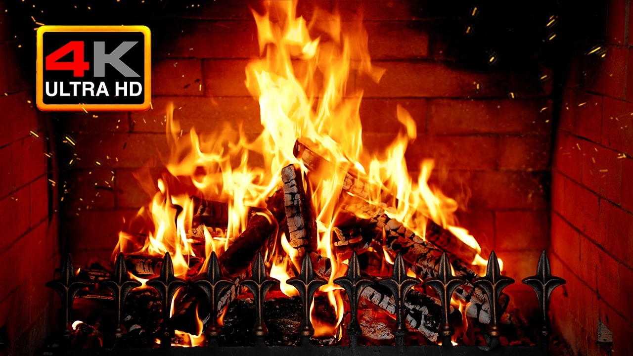 🔥 Fireplace 4K UHD! Fireplace with Crackling Fire Sounds | Cozy ...