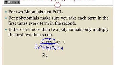 Lecture 4 pt 1 (Video 1) - Adding/Subtracting/Multiplying Polynomials