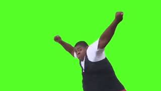 fat guy dancing green screen meme