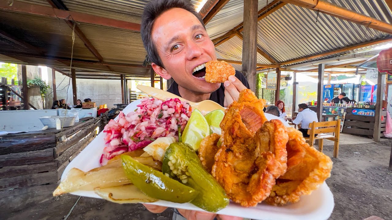 Street Food in Guatemala! CRISPIEST CHICHARRON with Jalape os!