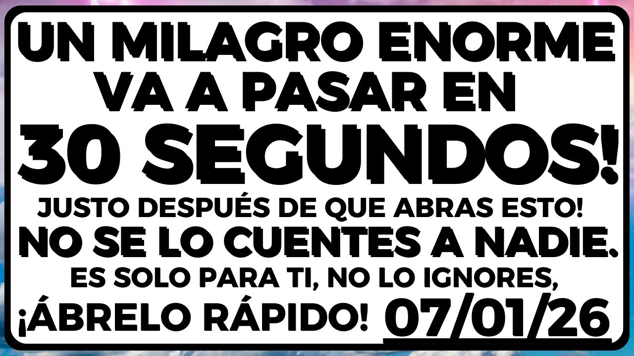 DIOS DICE: UNA MILAGRO ENORME VA A PASAR EN 45 SEGUNDOS...