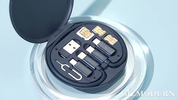 Multifunctional Fast Charging Cable Kit, with Phone Holder, Multiple Sockets, Storage Box, Card Slot