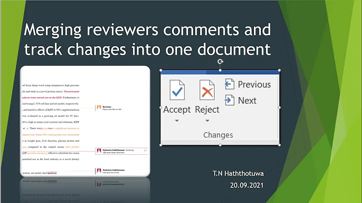 Merging track changes and comments of reviewers into one document