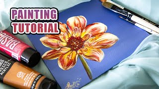 Acrylic Painting for Beginners - Yellow Flower by Lachri Fine Art 2,214 views 7 months ago 1 hour, 8 minutes