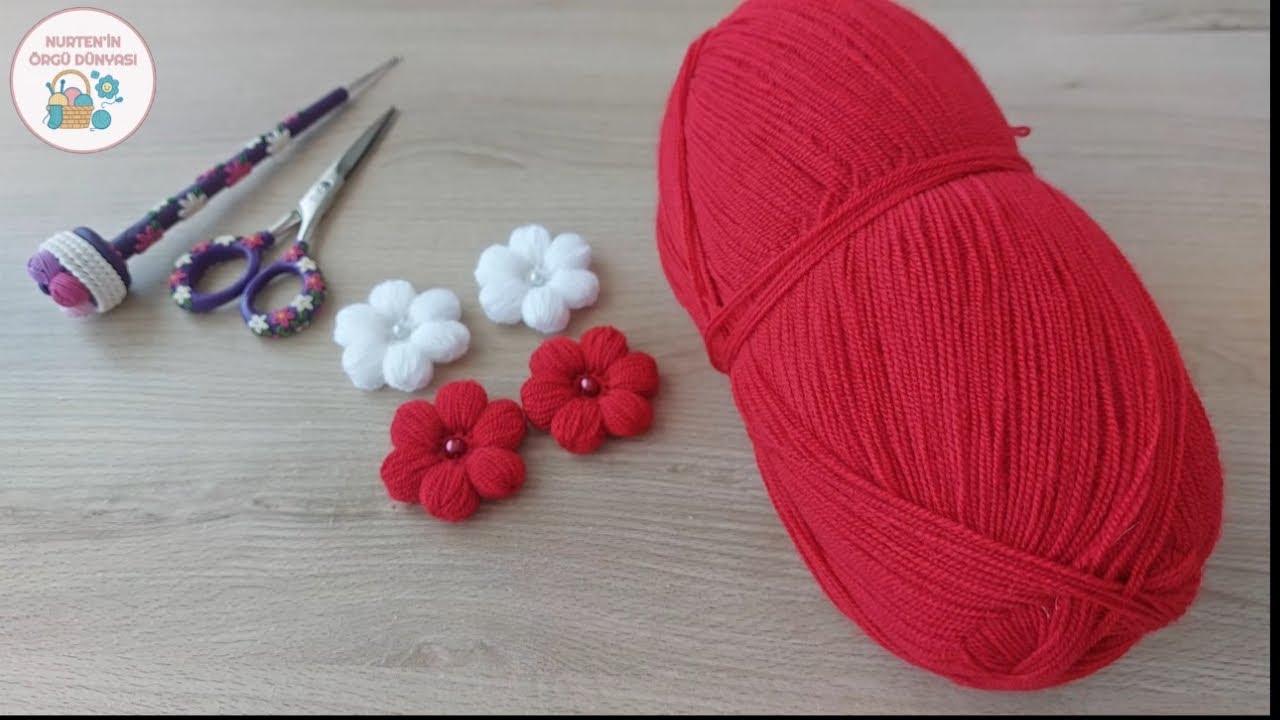 Puf Çiçek Yapılışı | lif modelleri ve yapılışları,lif çiçeği modelleri