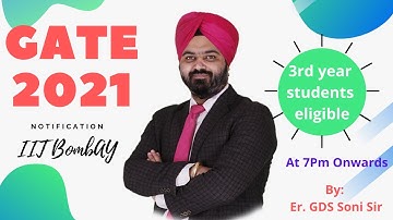 GATE 2021 notification || GATE 2021 guidance || GATE 2021 exam dates || GATE 2021 Syllabus || IITB