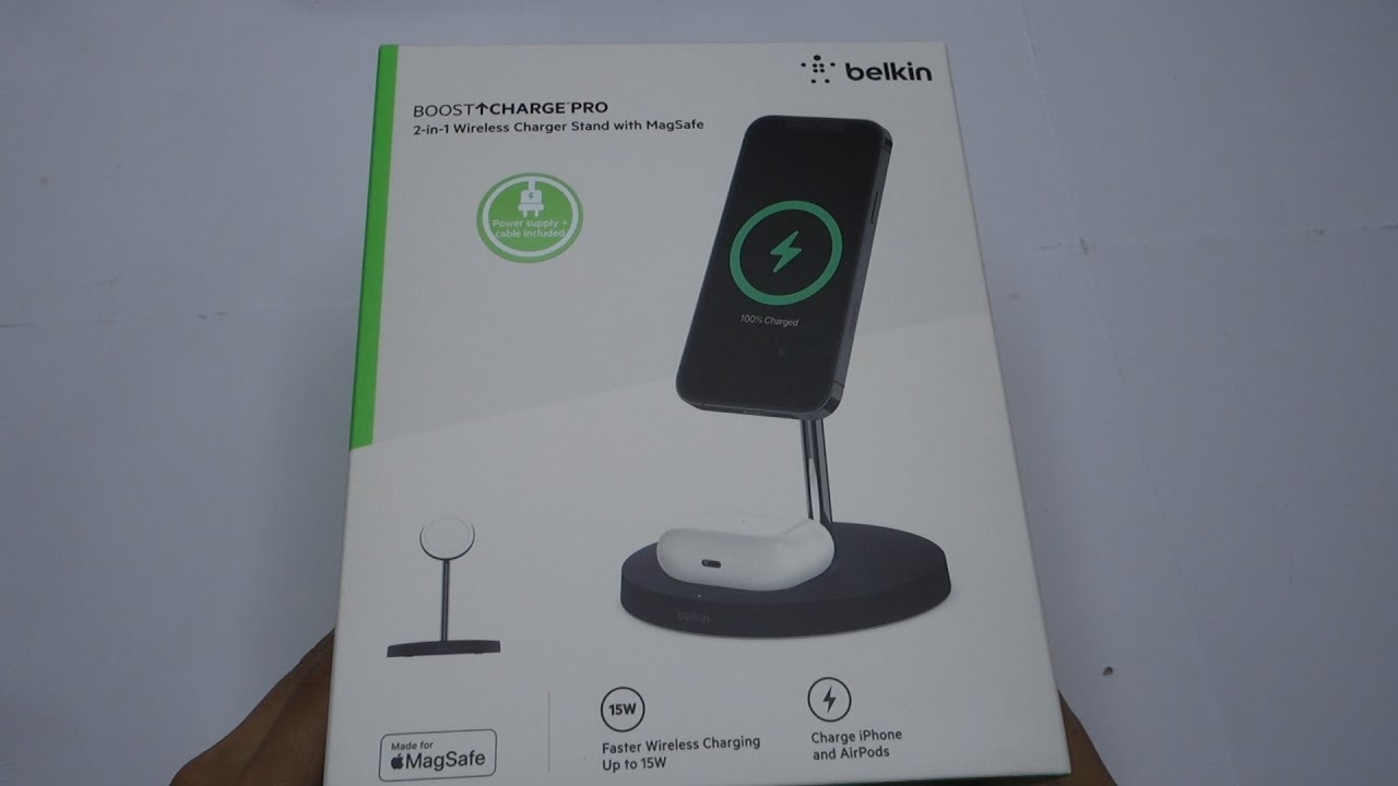 Belkin BOOST↑CHARGE PRO 2-in-1 Wireless Charger Stand with MagSafe (Black):  Unboxing and Showcase 