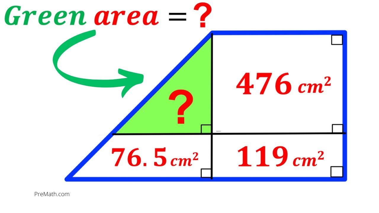 Can you find area of the Green shaded Triangle? | (Trapezoid) | #math # ...