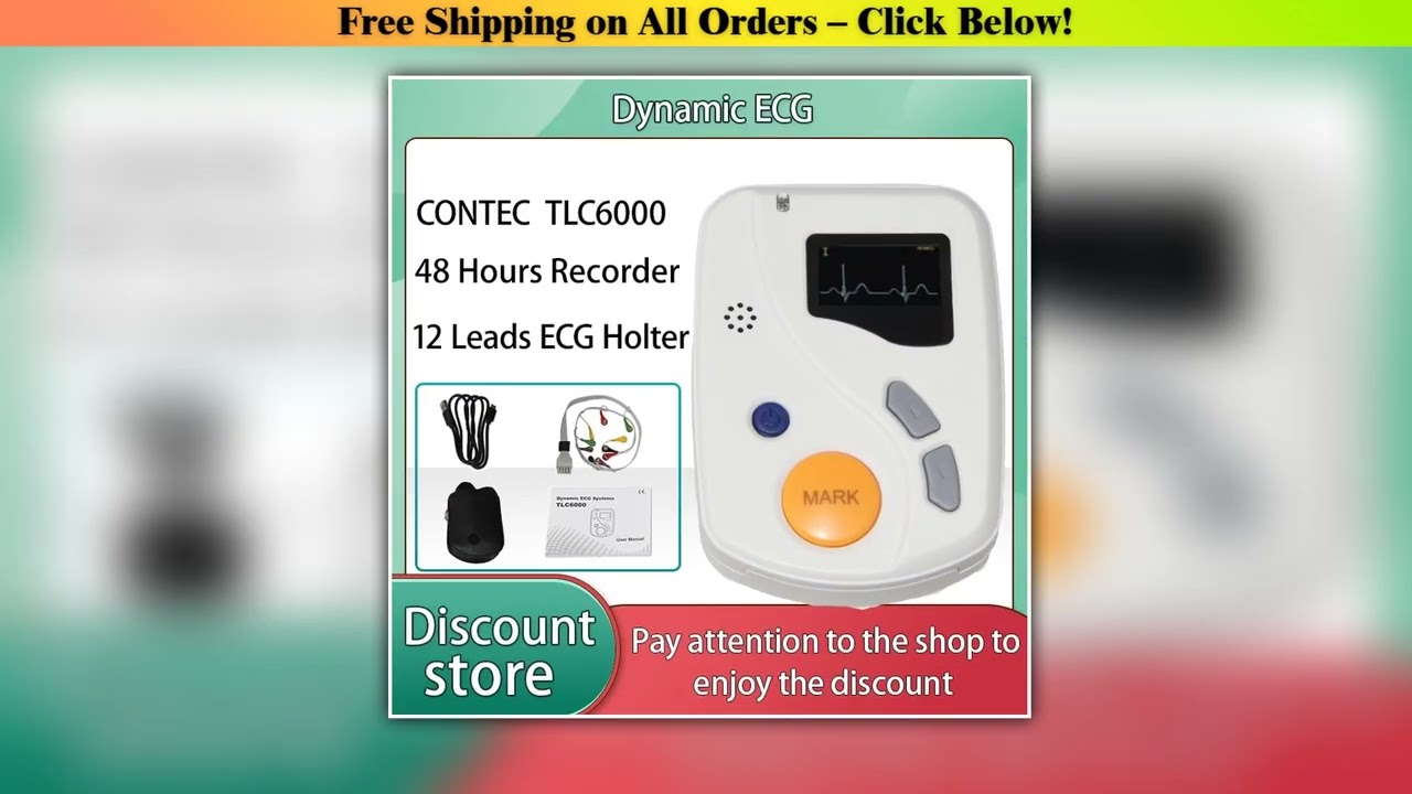 CONTEC Dynamic 12 Leads ECG Holter Systems 48 Hours Recorder,2GB Card,?Analyzer Software(Download