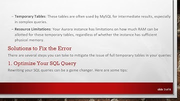 Resolving the SQL Error [1114] [HY000]: Managing Temporary Tables in AWS Aurora MySQL