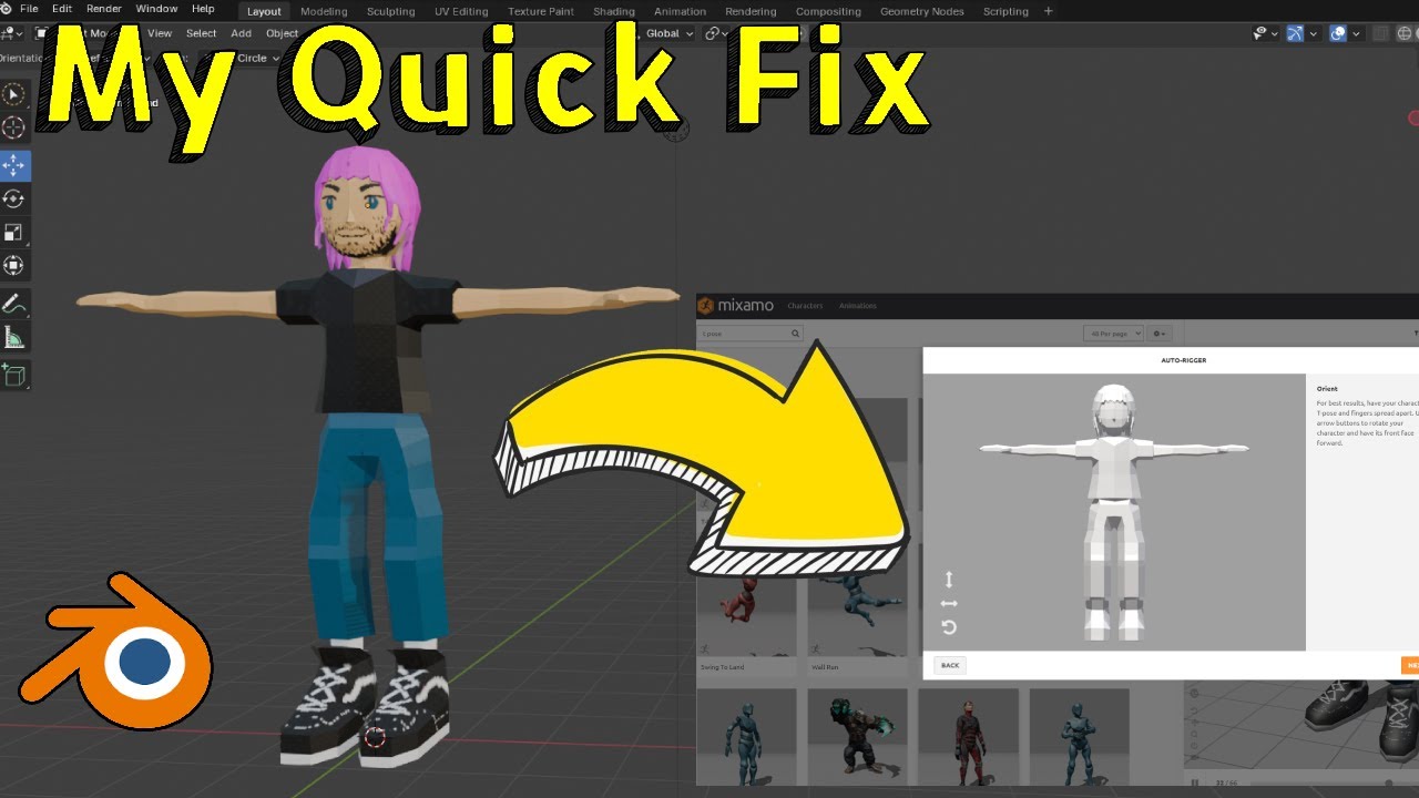 Blender textures not showing up in Mixamo? (No zipping required!)