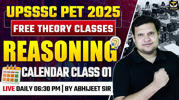 UPSSSC PET 2025 | UPSSSC PET REASONING CALENDAR CLASS-21 BY ABHIJEET SIR | WISDOM UP Govt Exam