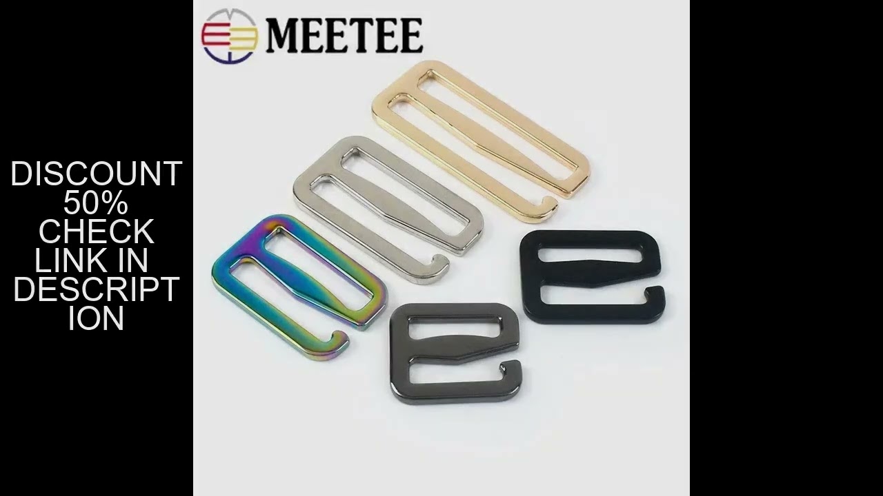 5/10Pcs Meetee 20-50mm Metal Tri-Glide Hook Adjust Buckle Bag Belt Bra Strap Slider Clasp Hooks DIY