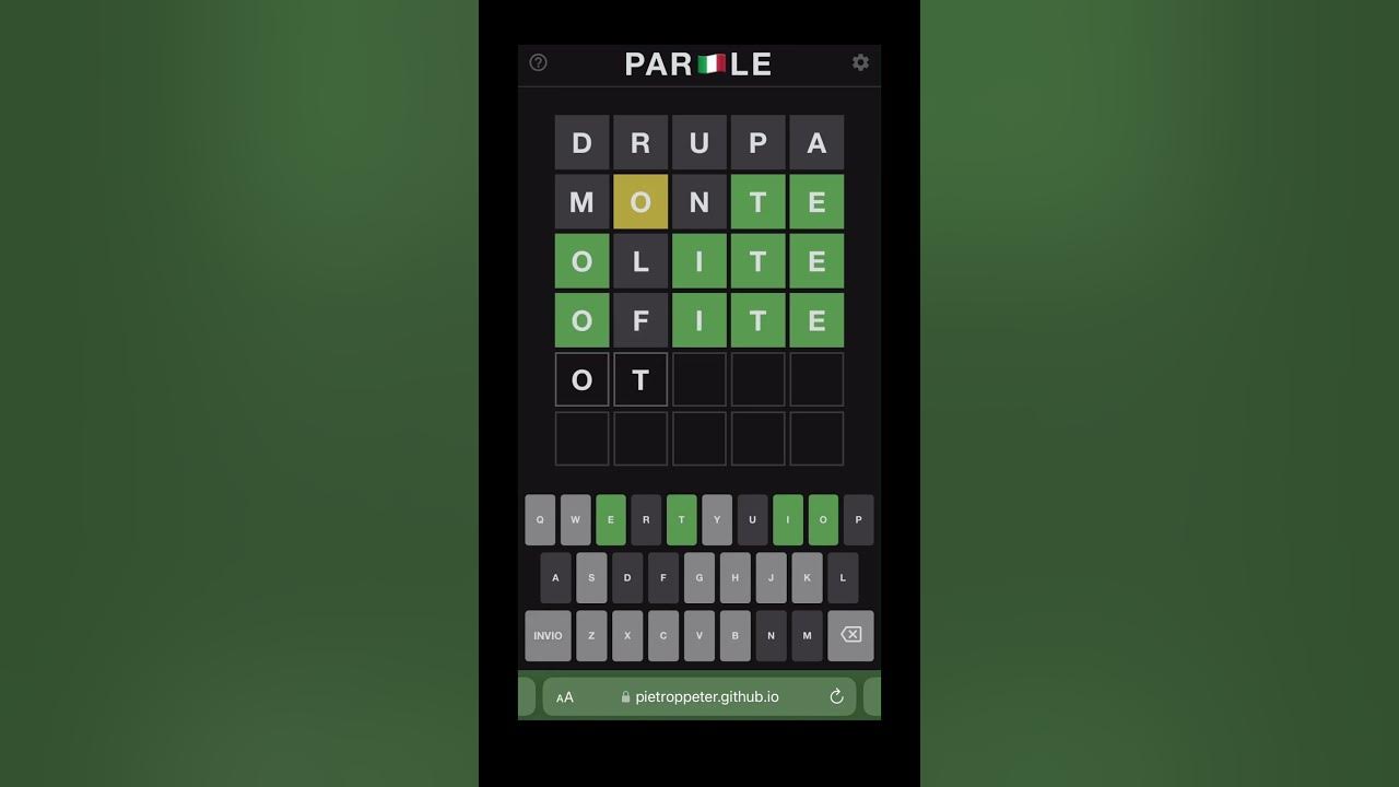 Parle Italian Wordle Mar 29, 2023 YouTube