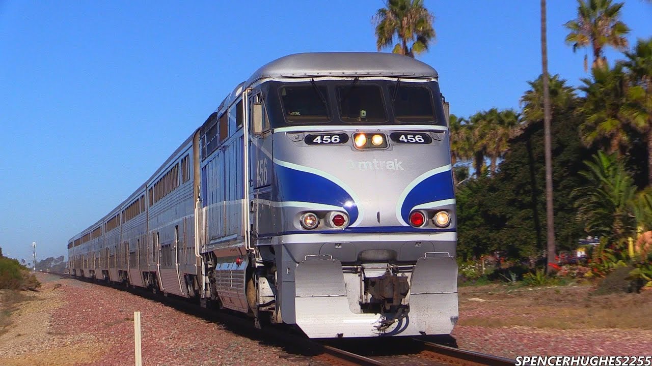 2014 Amtrak Trains in Cardiff by the Sea & Carlsbad Village (January 5th)