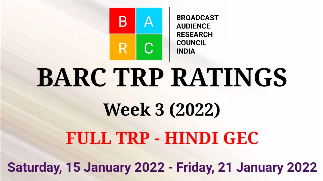 BARC TRP Ratings Week 3 (2022) : Full TRP Report