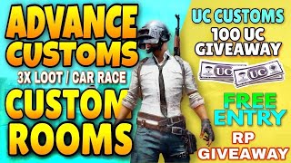 ADVANCED CUSTOM ROOMS | PUBG MOBILE LIVE | ?100 UC GIVEAWAY & ROYALPASS | UC GIVEAWAY | RP GIVEAWAY