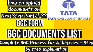 How To Fill TCS BGC Documents| NextStep Portal  | Background Check | All steps explained| all batch