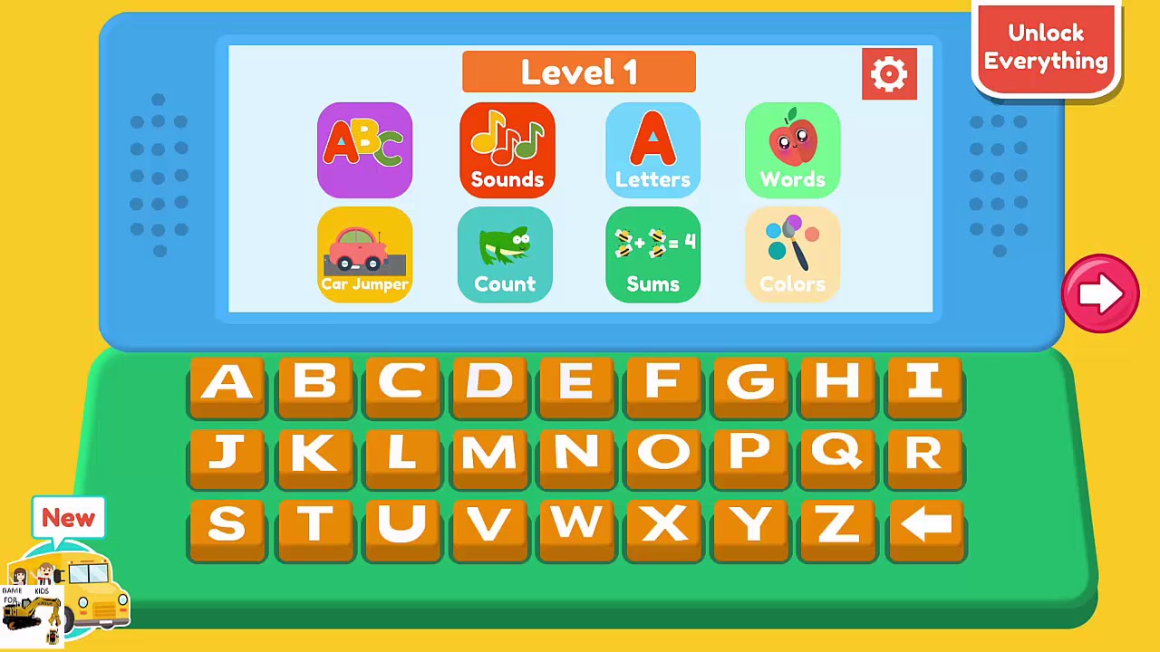 Kids Learn Tracing Uppercase ABC Alphabet and Word Letter Animals, Fruits - Game Kids Top