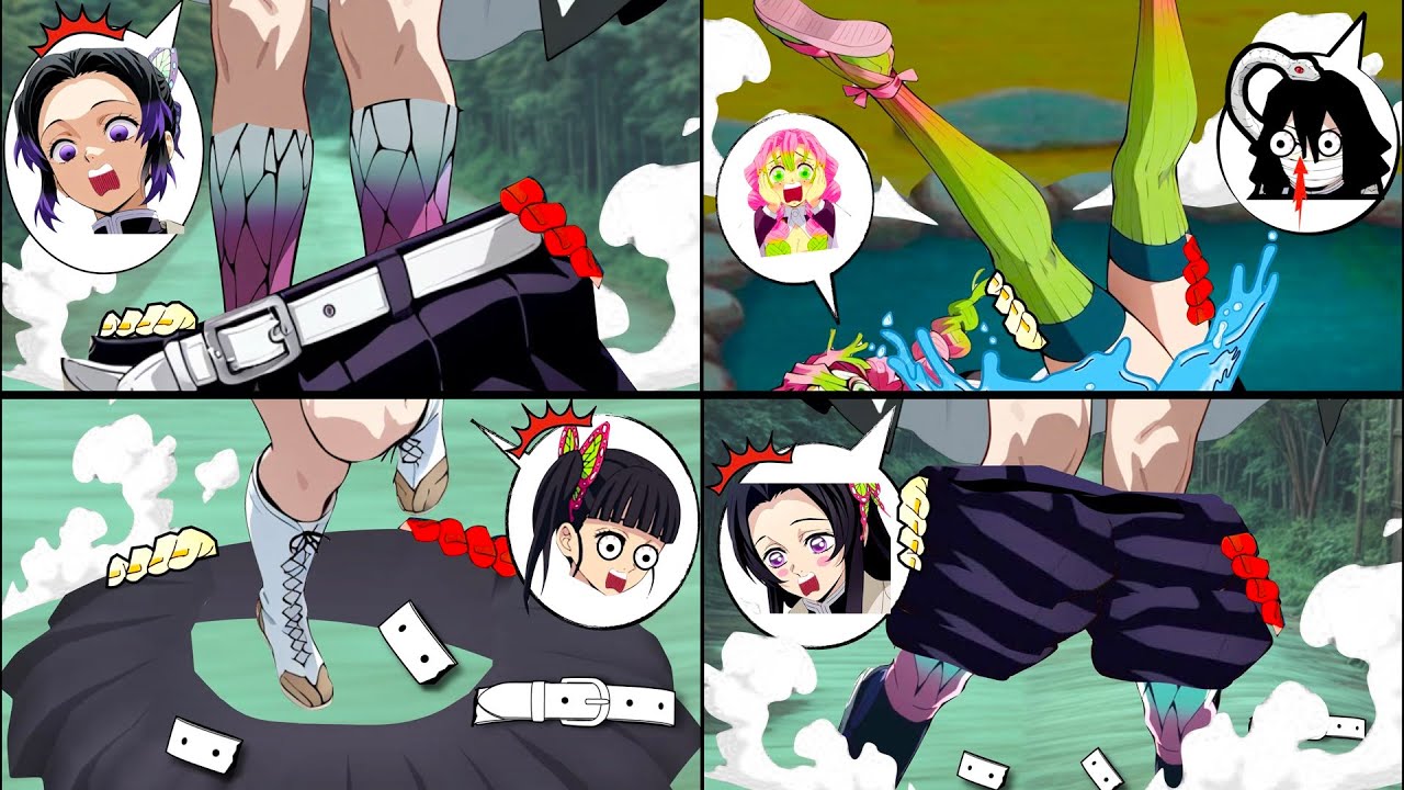 Ремни формы Синобу, Канао, Мицури и Канаэ ломаются.