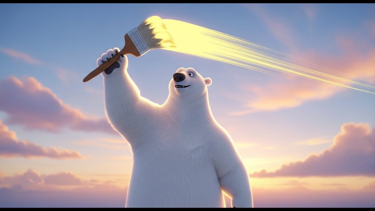 Белый медведь, который нарисовал солнце | Сборник лучших детских стишков и песен