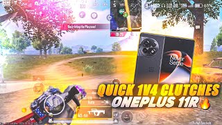 QUICK 1V4 CLUTCHES | ONEPLUS 11R SMOOTH + 90 FPS PUBG/BGMI TEST 2023⚡4FINGER + FULL GYRO