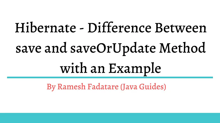 Hibernate - save() vs saveOrUpdate() | Explained with Examples