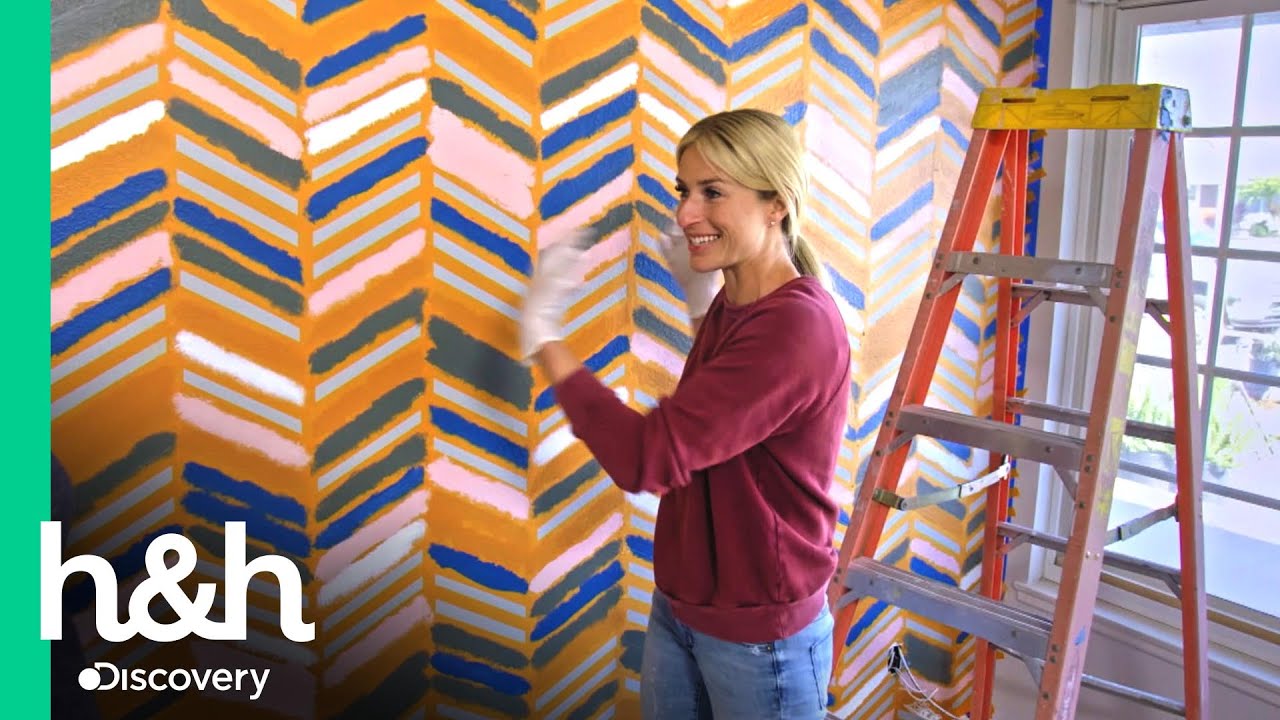 Criação de mural colorido com fita adesiva Reforma Personalizada Com Jasmine Roth H&H Brasil