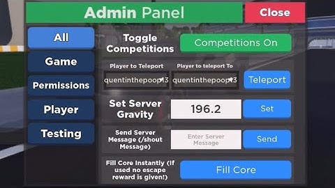 Using The Admin Panel & Showing Every Thing In It | Roblox Car Crushers 2