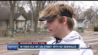16-year-old hit on street with no sidewalks