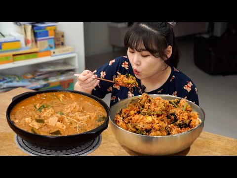 시어머님표 열무김치 맛있게 익어서 열무비빔밥 먹었습니다🤤<strong>달래</strong> 청국장까지 봄향기 가득한 먹방